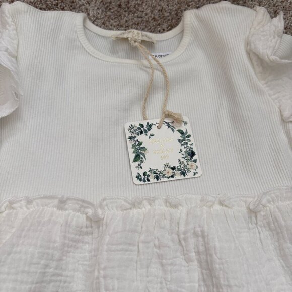 White Ivory Summer Dress Girls NWT Size 6 Chelsea & Violet - Picture 5 of 8